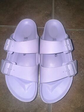 Birkenstock Lilac Dual-Buckle Slide Sandals